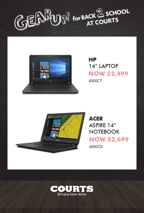 laptops Courts TT Back 2 School 2018